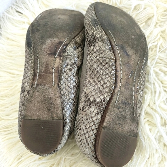 Tory Burch Green/Grey Embossed Snakeskin Leather Caroline Ballet Flats.Size 9M🌴 - Picture 8 of 11